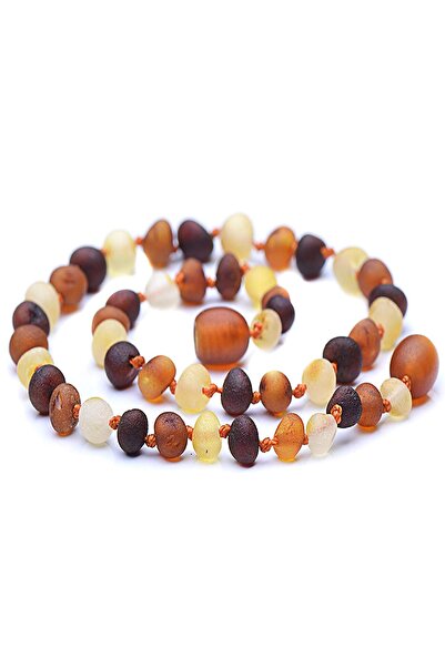 Vip Kehribar Sertifikalı Bandrollü Baltık Kehribar Bebek Diş Kolyesi Mat Mult...