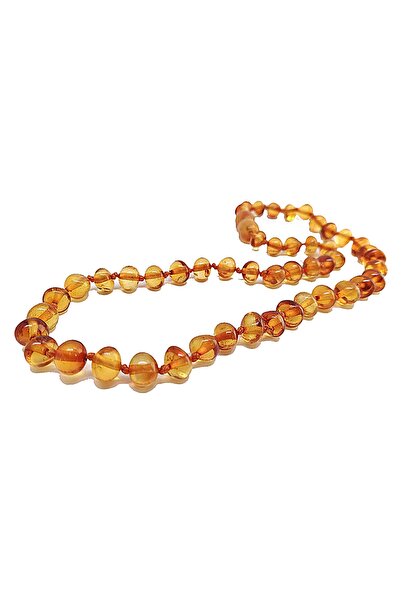Vip Kehribar Certified Bandrolled Baltic Amber Baby Teeth Necklace Honey Colo...