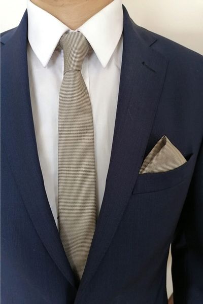 Tezgah İstanbul Dark Beige Tie Handkerchief Set