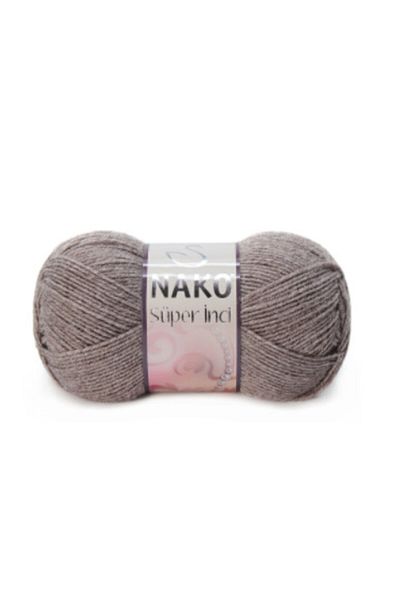 NAKO Πλεκτό νήμα χειρός Super Pearl 25% μαλλί 1367 μελανζέ καφέ