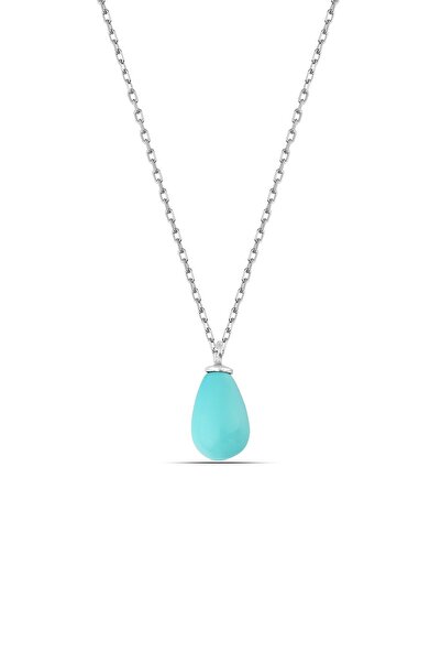 MySilvers Damla Firuze Taşlı Gümüş Kolye