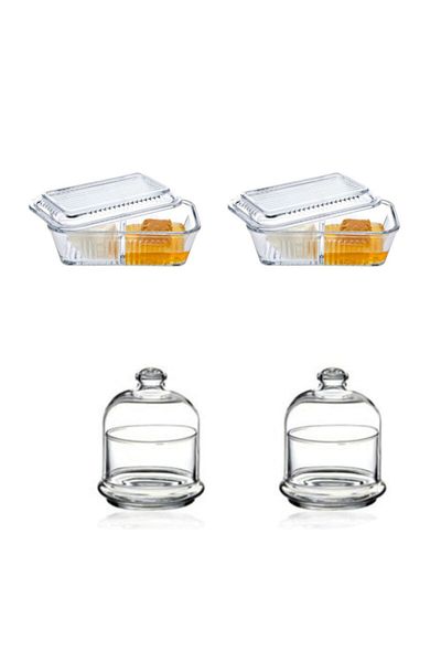 Paşabahçe Butter Food Breakfast Glass Storage Container Set of 4