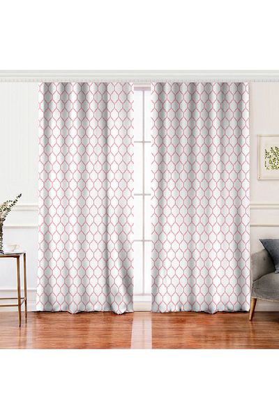 Realhomes Aripă Dublă Roz Colorat Ogea Model Digital Printed Modern Living Room Perdele de fundal