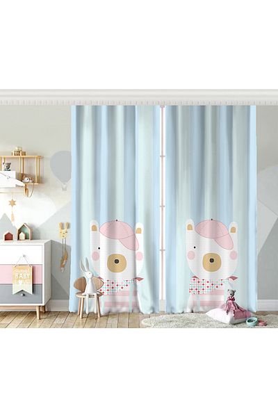 Realhomes Cortina de fundal pentru cameră pentru copii, cu aripă dublă, cu imprimare digitală specială