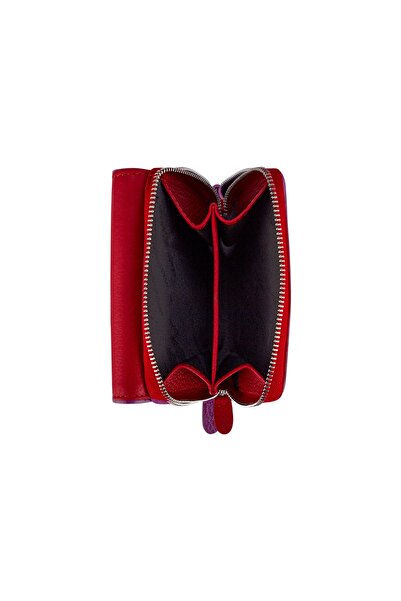 Garbalia Moon Hakiki Deri Kırmızı Kadın Cüzdanı