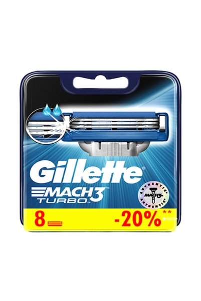 Gillette Mach3 Turbo 8li Yedek Tıraş Bıçağı
