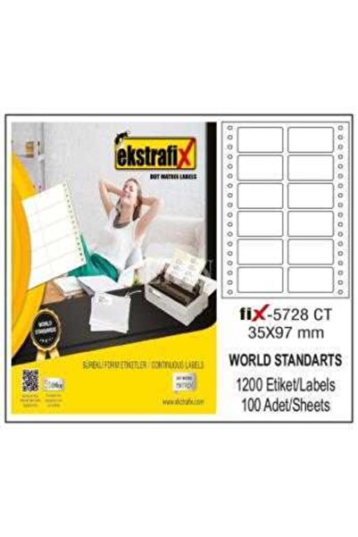 HP Ekstrafix Fix-5728 - 35*97 мм Етикетка для комп'ютера