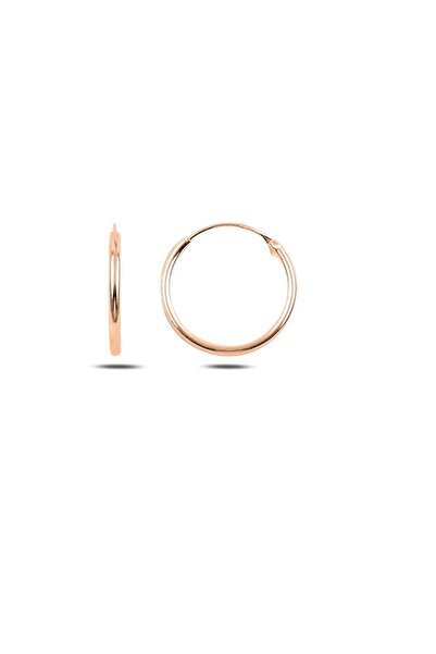 Trend Silver 925 Ayar Gümüş Yaldızlı 16 Mm Halka Küpe