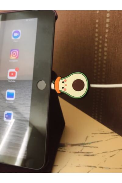 Mopal Sevimli Avakado Silikon Kablo Koruyucu