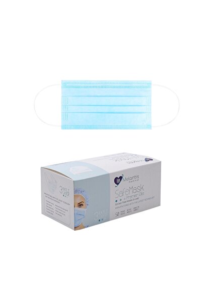 Melantis Medikal Tek Kullanımlık 3 Katlı Telli-meltblownlu Cerrahi Maske 50 A...