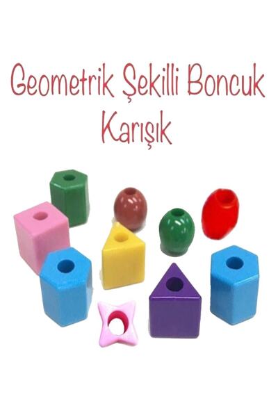 RoseRoi Geometrik Şekiller Okul Öncesi Eğitim Ince Motor Gelişim Karışık Plastik Boncuk 1 Kg