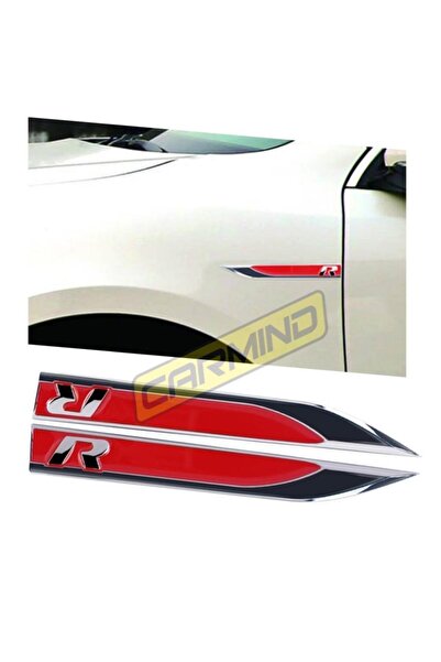Carmind Vw R Metal Side Fender Logo Red