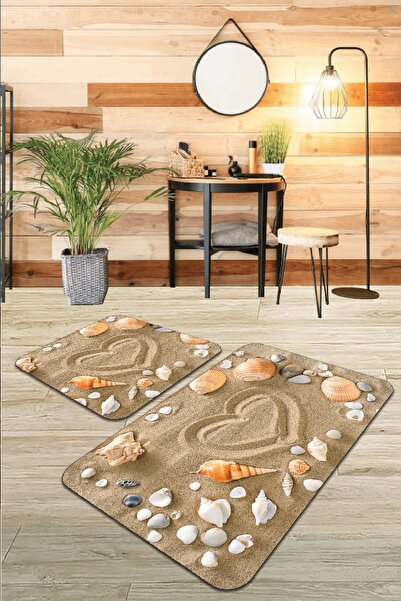 RugViva Set de covorașe digitale pentru baie, set de 2 covorașe Bs213 60x90cm + 60x60cm