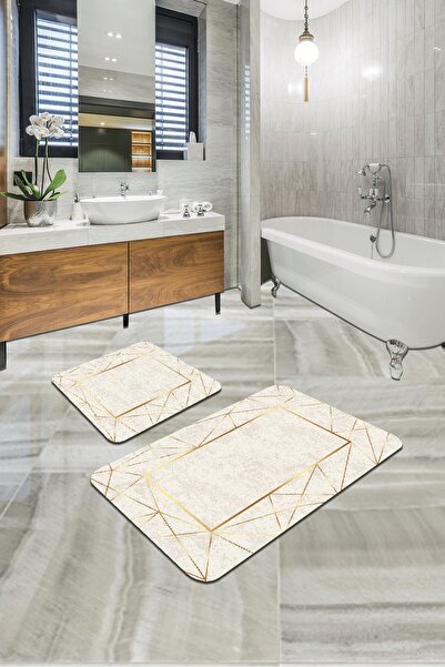 RugViva Set de covorașe pentru baie digitală Vivahome Set de 2 covorașe Bs341 60x90cm + 60x60cm