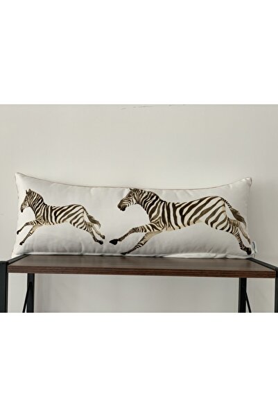 KIRLENTİM غطاء وسادة رمي E712 بحواف مضلعة ونمط حمار وحشي على الوجهين