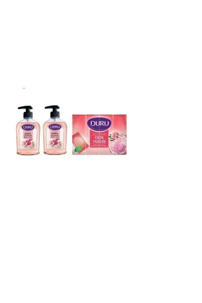 Duru Precious Flowers Liquid Soap 300 Ml (2 Pieces) + Flower Freshness Shower Soap