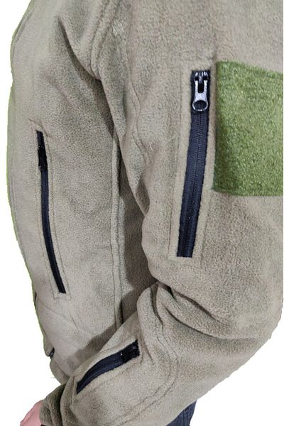 LIGHTINGHM Στρατιωτικό χειμερινό παλτό Fleece με φερμουάρ Χακί