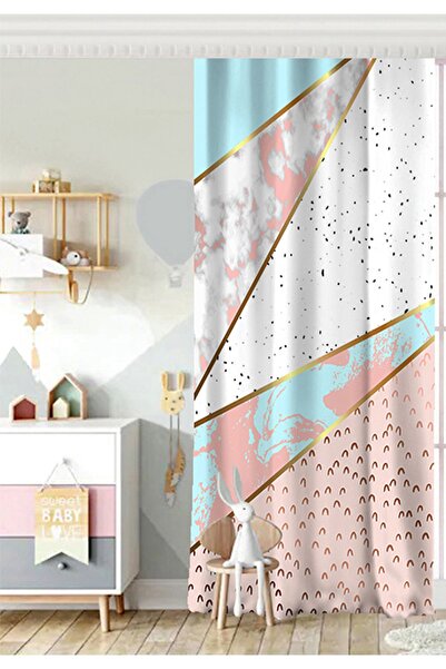 Realhomes Tek Kanat Geometrik Şekiili Mermer Desenleri Modern Bebek Odası Fon...
