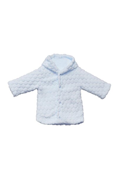 Bebitof Baby Unisex Baby Blue Hooded Velboa Cardigan