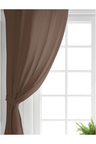 Realhomes Single Wing Brown Digital Printed Living Room Background Curtain