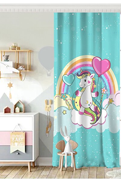 Realhomes غرفة أطفال لطيفة على خلفية رسم بأجنحة واحدة باللون الأخضر - ستارة خلفية