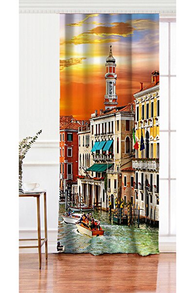 Realhomes Tek Kanat Özel Tasarım Dijtal Baskılı Modern Salon Fon Perdesi