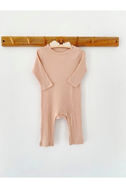 KEY KIDS Baby Sand Beige Corded Modal Long Jumpsuit Age 3