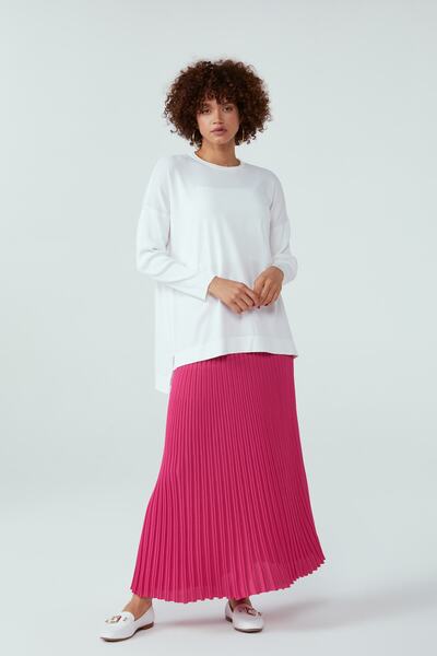 Niliwi تنورة نسائية فوشيا بطيات