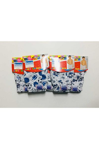 Berrak 4 Pieces Mixed Color Patterned 100% Cotton Boys' Boxers