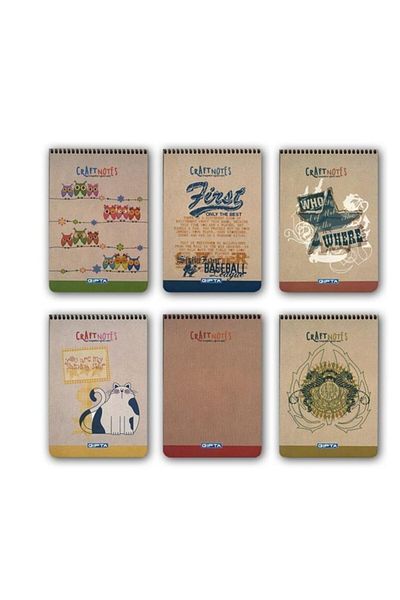 Gıpta Craft Notes Spiraled Hard Cover A5 100 Sheets Striped Memo Pad