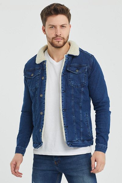 Enuygunenmoda Тъмносиньо мъжко дънково яке
