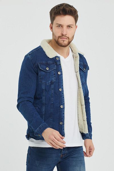 Enuygunenmoda Тъмносиньо мъжко дънково яке
