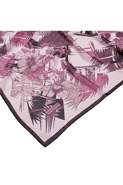 AS ESARP Kadın Pembe Krep Eşarp 95 X 95 Cm
