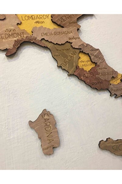 MapofX Ahşap Italya Haritası