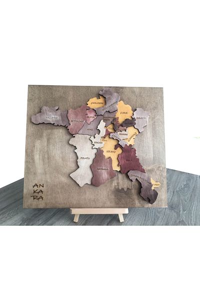 MapofX Wooden Ankara Map