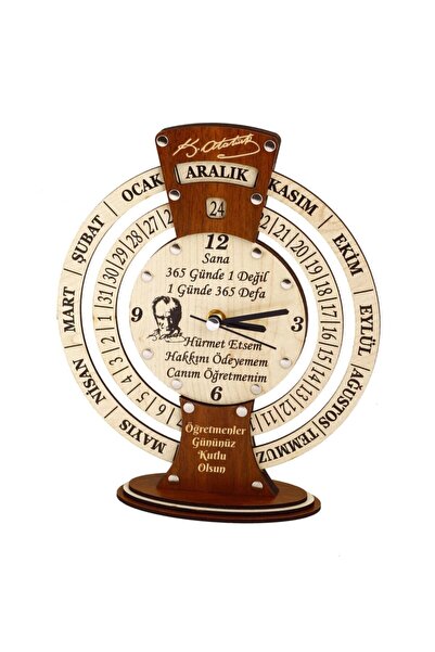 Genel Markalar Öğretmenler gününe özel Sonsuz Maya Takvimli Masa Saati