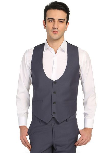 Varetta Men's Gray Sports Slim Fit Cut Vest