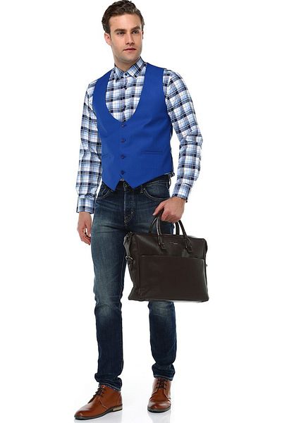 Varetta Men's Lord Blue Slim Fit Vest