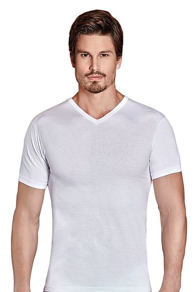 Berrak Men's White V-Neck Undershirt 3-pack