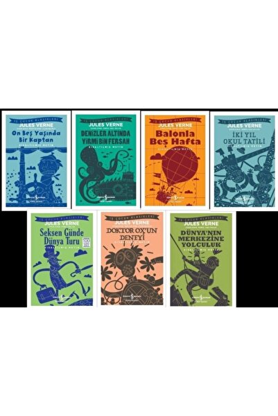 TÜRKİYE İŞ BANKASI KÜLTÜR YAYINLARI Junes Verne Iş Çocuk Klasikleri 7 Kitap Set