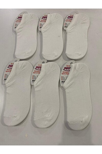 POTY Унисекс бели невидими кецове 6 чифта