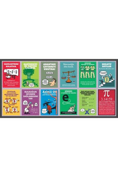 okul posterleri Karikatürlerle Eğlenceli Matematik 200x100