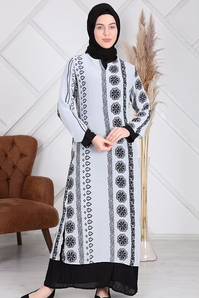Reis Rochie Hijab neagră cu două straturi pentru femei