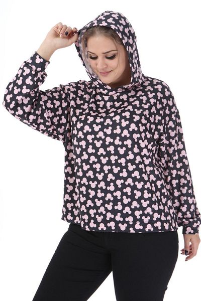 Seamoda Hanorac cu model Mickey-negru