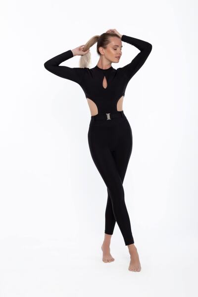 ESMERALDA'S LEGGINGS Kadın Clara Siyah Tayt - Tulum