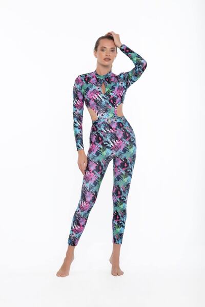 ESMERALDA'S LEGGINGS Kadın Clara-multi2 Desenli Tayt - Tulum