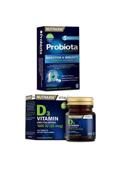 Nutraxin Probiote and Vitamin D3Tablet- 60 and 120 Tablets, D3 1000IuSupport