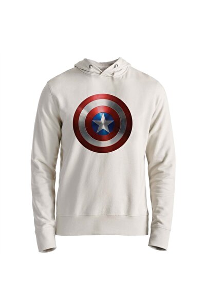 Alfa Tshirt Unisex Ecru Captain America Printed Sweatshirt