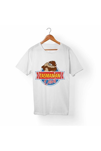 Alfa Tshirt Unisex White Tasmanian Devil T-Shirt