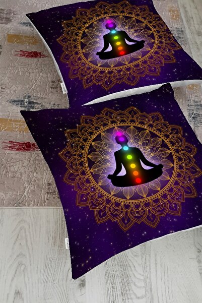 Realhomes سماء منقوشة بزخارف اليوغا - وسادة أرضية بتصميم خاص مطبوع رقميًا